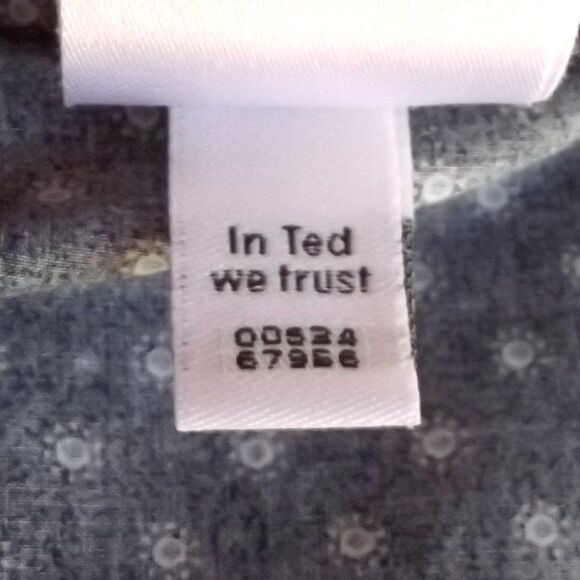 Ted Baker Shirt, 3/M, Blue/Small dots, THAMES, Button down collar, Short sleeve - Picture 13 of 14